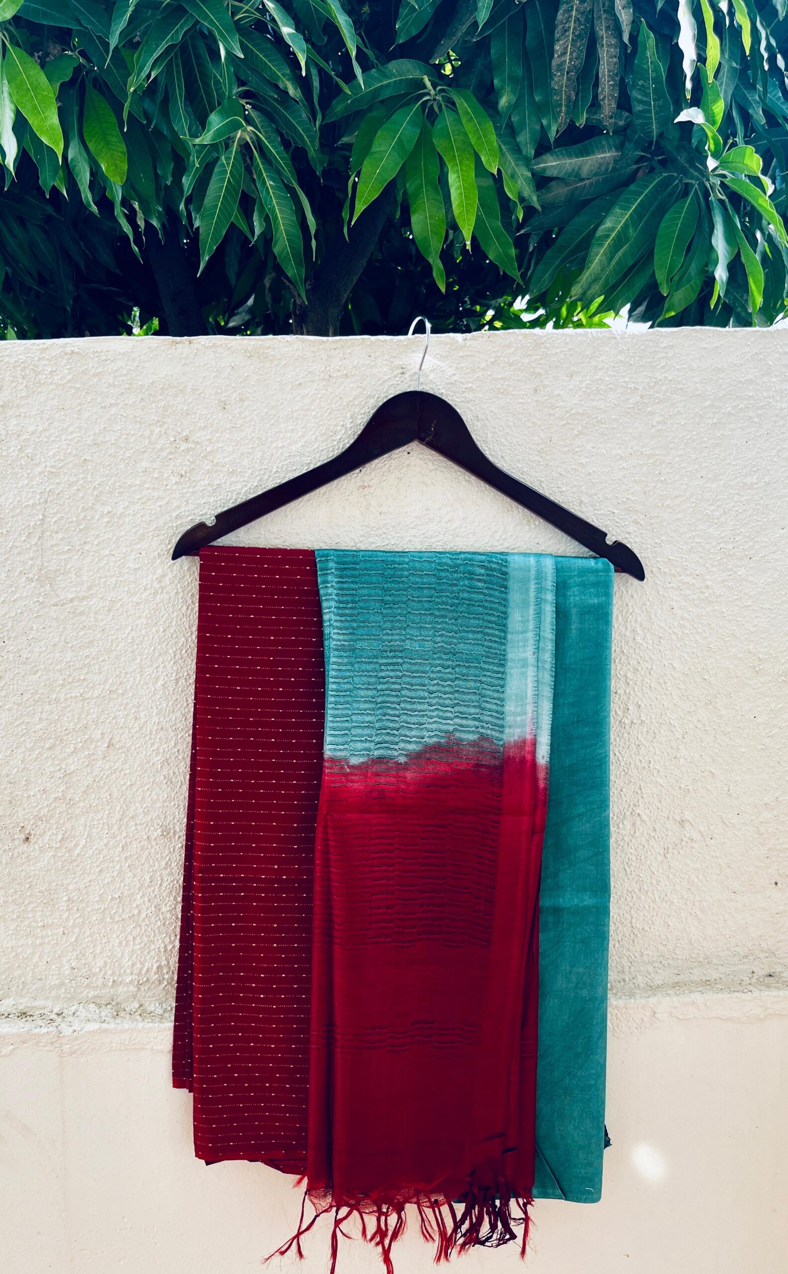 Semi-Tussar Dual Tone Dress Material