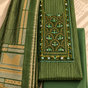 Forest Green Pure Tussar Silk Dress Material